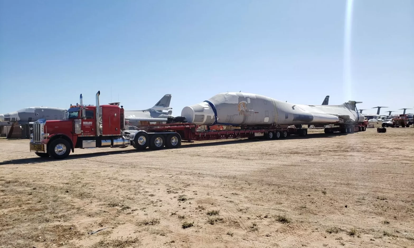 Oversize Transportation of a B1 Bomber