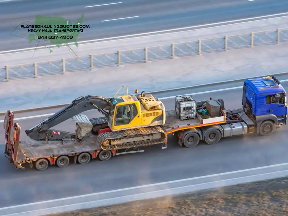 Hauling an Excavator on a Gooseneck Trailer | Heavy Equipment Transporter