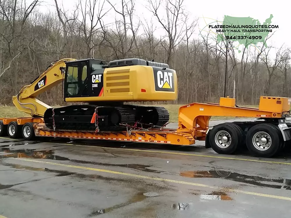 Oversized Equipment Transportation from South Carolina to Wisconsin using lowboy flatbed trailer