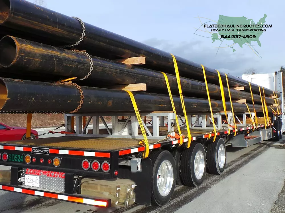Steel Pipe Transport, Flatbed Equipment Movers, Flatbed Heavy Haulers, Super Heavy Haul Trailers