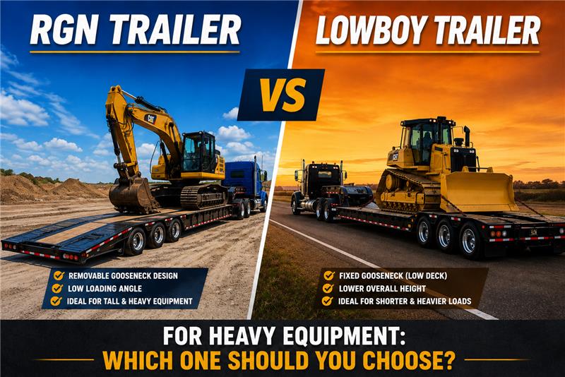 RGN vs. Lowboy Trailer for Heavy Equipment: Which One Should You Choose